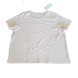 NWT Eileen Fisher Organic Cotton Crew Neck Tee, Powder Pink, Size 3X